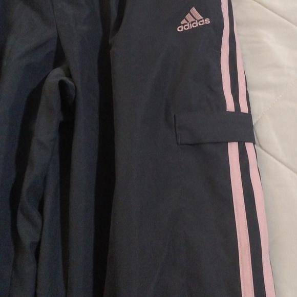 Adidas Track Pants Grey/ Pink Women's Sz M - Picture 2 of 5